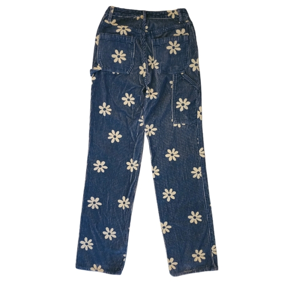 PacSun 90s Boyfriend Carpenter Corduroy Floral Jeans Size 26 - Picture 5 of 8